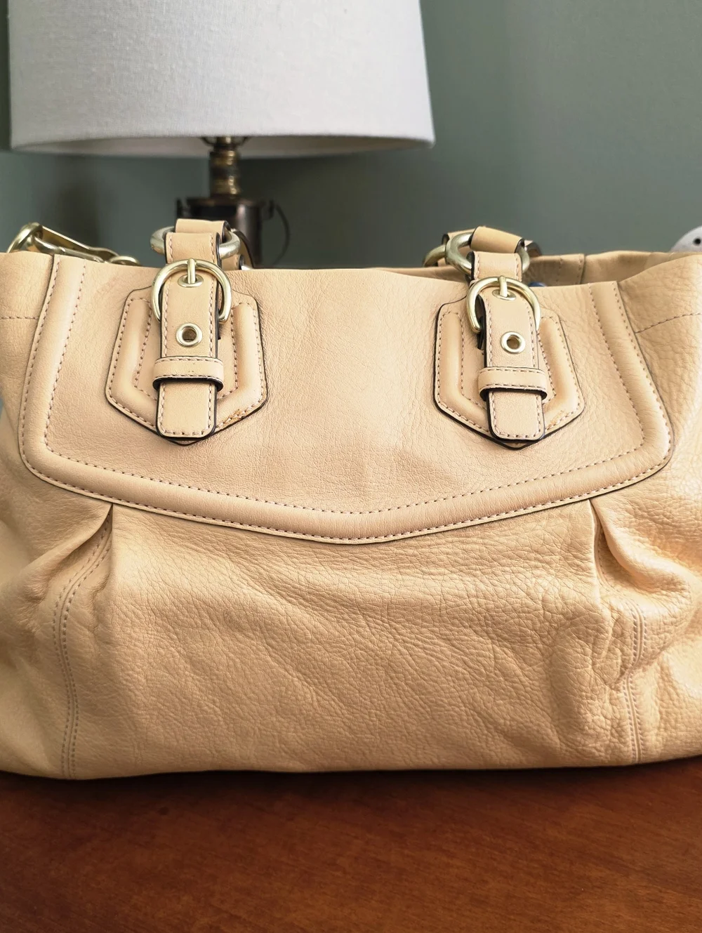 Coach 14574 Ashley Carryall Satchel Yellow Leather Shoulder Bag Y2K - Picture 3 of 16